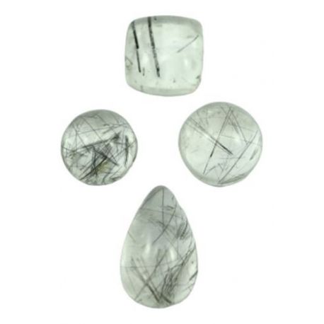 60,50 Cts  Quartzo Grafitado Cabochão - Kit 4 Peças