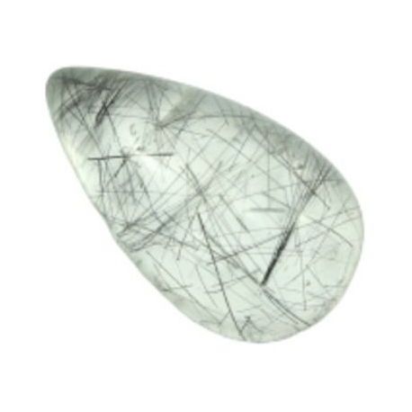 52,50 Cts  Quartzo Grafitado Gota 35,5x20 Mm Cabochão