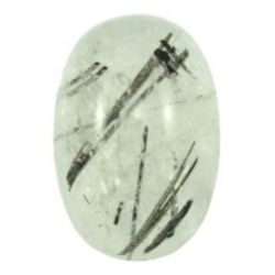 75,50 Cts  Quartzo Grafitado Oval 32,5x21,8 Mm Cabochão