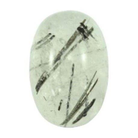 75,50 Cts  Quartzo Grafitado Oval 32,5x21,8 Mm Cabochão