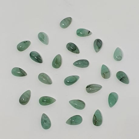 23 Peças Esmeralda Biriba Cabochão Gota 9x5 mm