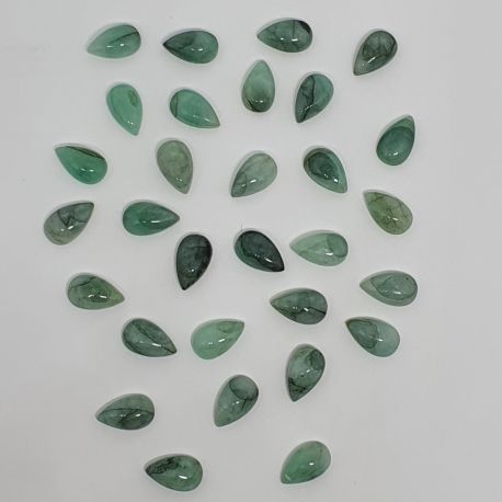 15 Peças Esmeralda Biriba Cabochão Gota 10x6 mm