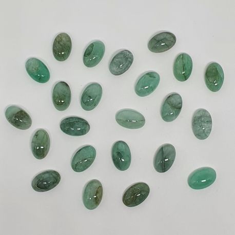 23 Peças Esmeralda Biriba Cabochão Oval 8x5 mm