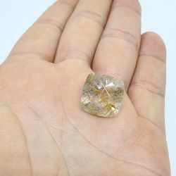 14,04 ct Quartzo Rutilado Antique Carrê 16x16 mm