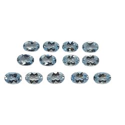 Lote Água Marinha Lapidação Oval 6x4 Mm  -  Kit 17 Peças