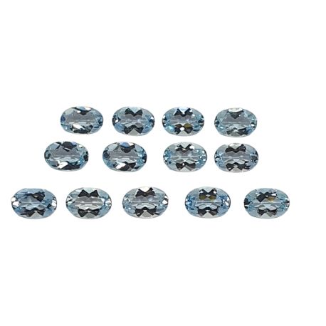 Lote Água Marinha Lapidação Oval 6x4 Mm  -  Kit 17 Peças