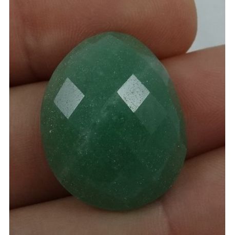 Quartzo Verde Cabochão Facetado ~ 24,6x19,9 mm