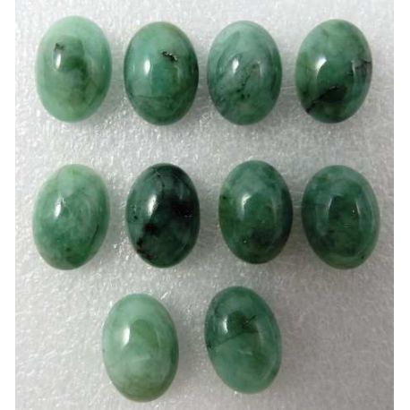 Esmeralda Biriba Cabochão Oval 14x10 Mm - Kit 10 Peças